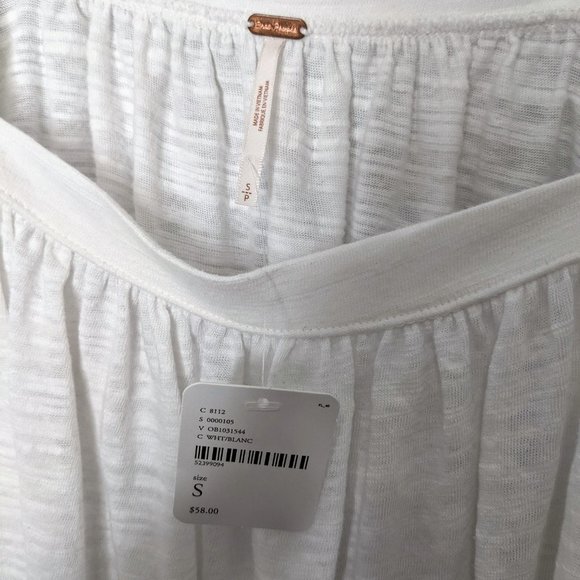 Free People White Square Neck Balloon Sleeve Top S - Picture 4 of 8